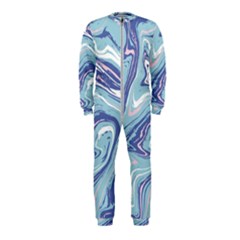 Blue Vivid Marble Pattern Onepiece Jumpsuit (kids) by goljakoff