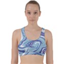 Blue Vivid Marble Pattern Back Weave Sports Bra View1