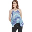 Blue Vivid Marble Pattern Flowy Camisole Tank Top View1