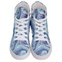 Blue Vivid Marble Pattern Men s Hi-Top Skate Sneakers View1