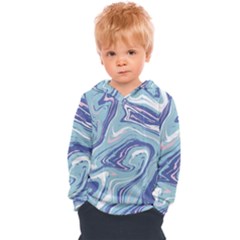 Blue Vivid Marble Pattern Kids  Overhead Hoodie by goljakoff