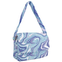 Blue Vivid Marble Pattern Courier Bag by goljakoff