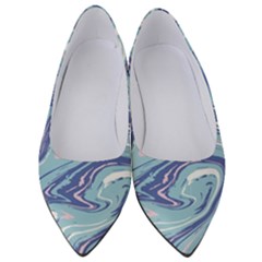 Blue Vivid Marble Pattern Women s Low Heels by goljakoff