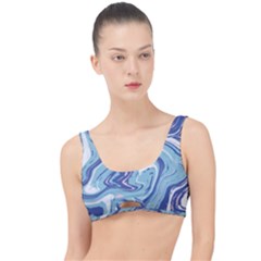 Blue Vivid Marble Pattern The Little Details Bikini Top by goljakoff