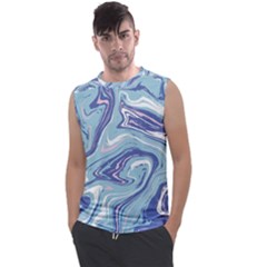 Blue Vivid Marble Pattern Men s Regular Tank Top by goljakoff