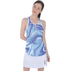 Blue Vivid Marble Pattern Racer Back Mesh Tank Top by goljakoff