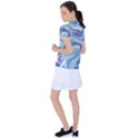 Blue Vivid Marble Pattern Women s Polo Tee View2