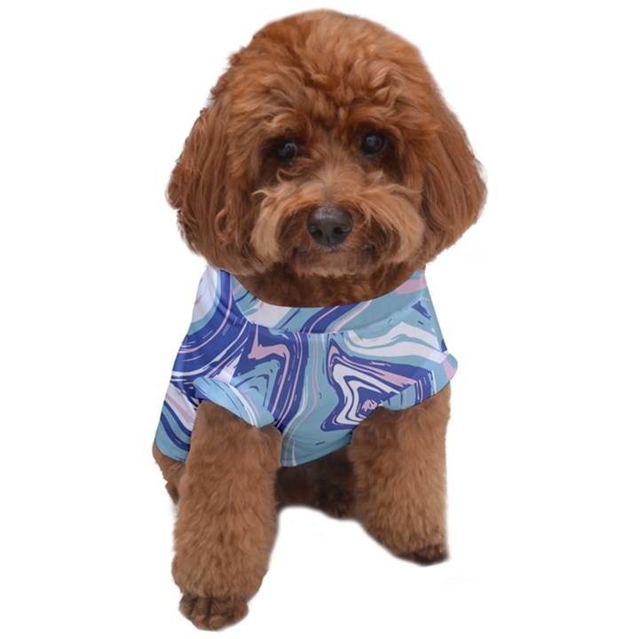 Blue Vivid Marble Pattern Dog T-Shirt