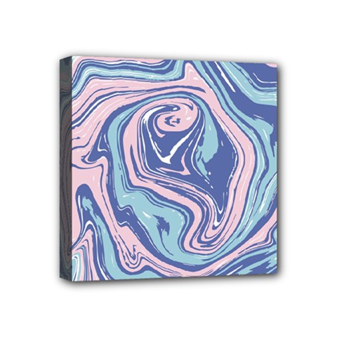 Blue Vivid Marble Pattern 10 Mini Canvas 4  X 4  (stretched) by goljakoff