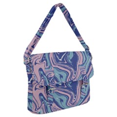 Blue Vivid Marble Pattern 10 Buckle Messenger Bag by goljakoff