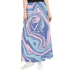 Blue Vivid Marble Pattern 10 Maxi Chiffon Skirt by goljakoff