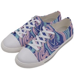 Blue Vivid Marble Pattern 10 Women s Low Top Canvas Sneakers by goljakoff