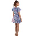 Blue Vivid Marble Pattern 10 Flutter Sleeve Wrap Dress View2