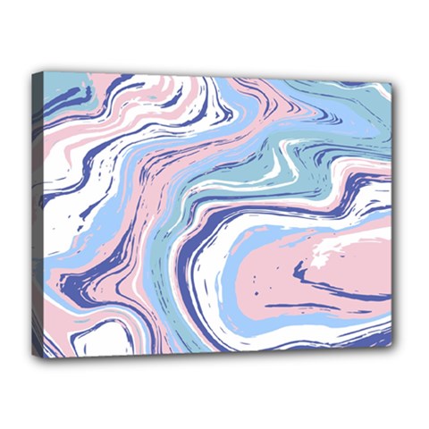 Rose And Blue Vivid Marble Pattern 11 Canvas 16  X 12  (stretched) by goljakoff