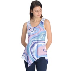 Rose And Blue Vivid Marble Pattern 11 Sleeveless Tunic by goljakoff