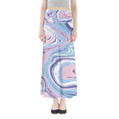 Rose And Blue Vivid Marble Pattern 11 Full Length Maxi Skirt by goljakoff