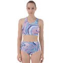 Rose and blue Vivid Marble Pattern 11 Racer Back Bikini Set View1