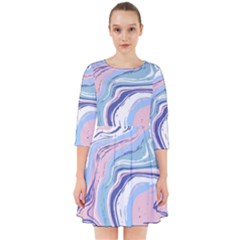 Rose And Blue Vivid Marble Pattern 11 Smock Dress by goljakoff