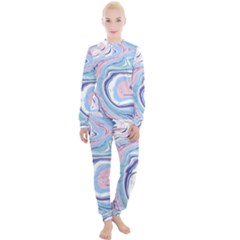 Rose And Blue Vivid Marble Pattern 11 Women s Lounge Set by goljakoff