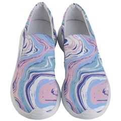 Rose And Blue Vivid Marble Pattern 11 Women s Lightweight Slip Ons by goljakoff