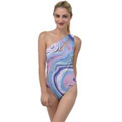 Rose And Blue Vivid Marble Pattern 11 To One Side Swimsuit by goljakoff