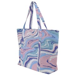 Rose And Blue Vivid Marble Pattern 11 Zip Up Canvas Bag by goljakoff