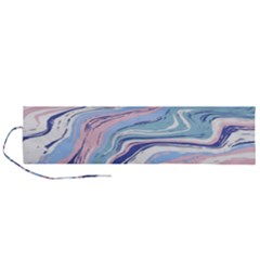 Rose And Blue Vivid Marble Pattern 11 Roll Up Canvas Pencil Holder (l) by goljakoff