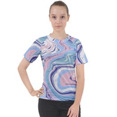 Rose And Blue Vivid Marble Pattern 11 Women s Sport Raglan Tee