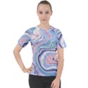 Rose and blue Vivid Marble Pattern 11 Women s Sport Raglan Tee View1