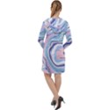 Rose and blue Vivid Marble Pattern 11 Long Sleeve Hoodie Dress View2