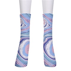 Rose And Blue Vivid Marble Pattern 11 Men s Crew Socks by goljakoff