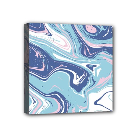 Blue Vivid Marble Pattern 12 Mini Canvas 4  X 4  (stretched) by goljakoff