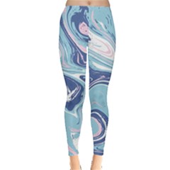 Blue Vivid Marble Pattern 12 Leggings  by goljakoff