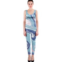 Blue Vivid Marble Pattern 12 One Piece Catsuit by goljakoff