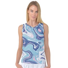 Blue Vivid Marble Pattern 12 Women s Basketball Tank Top by goljakoff