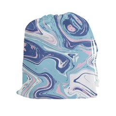 Blue Vivid Marble Pattern 12 Drawstring Pouch (2xl) by goljakoff