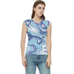 Blue Vivid Marble Pattern 12 Women s Raglan Cap Sleeve Tee by goljakoff