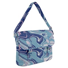 Blue Vivid Marble Pattern 12 Buckle Messenger Bag by goljakoff