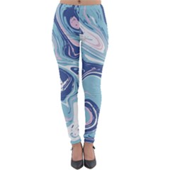 Blue Vivid Marble Pattern 12 Lightweight Velour Leggings by goljakoff