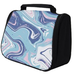 Blue Vivid Marble Pattern 12 Full Print Travel Pouch (big) by goljakoff