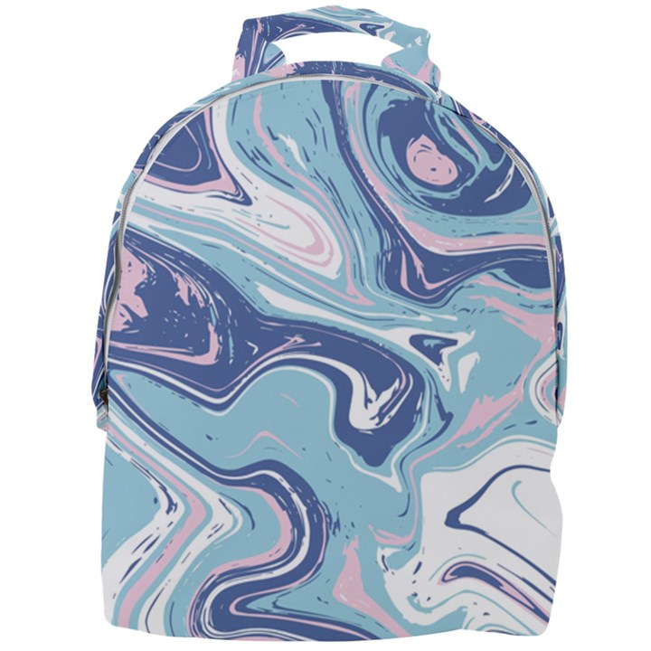 Blue Vivid Marble Pattern 12 Mini Full Print Backpack