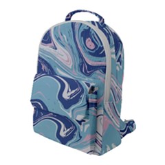 Blue Vivid Marble Pattern 12 Flap Pocket Backpack (large) by goljakoff