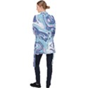 Blue Vivid Marble Pattern 12 Long Sleeve Velvet Kimono  View2