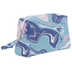 Blue Vivid Marble Pattern 12 Wristlet Pouch Bag (large) by goljakoff