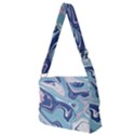 Blue Vivid Marble Pattern 12 Full Print Messenger Bag (M) View2