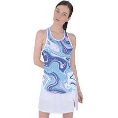 Blue Vivid Marble Pattern 12 Racer Back Mesh Tank Top by goljakoff