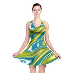 Vector Vivid Marble Pattern 13 Reversible Skater Dress by goljakoff