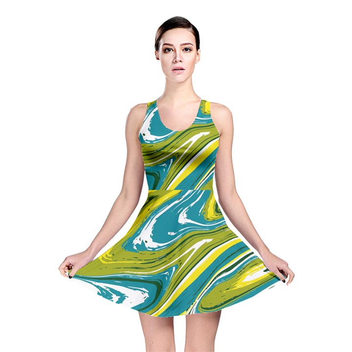 Vector Vivid Marble Pattern 13 Reversible Skater Dress