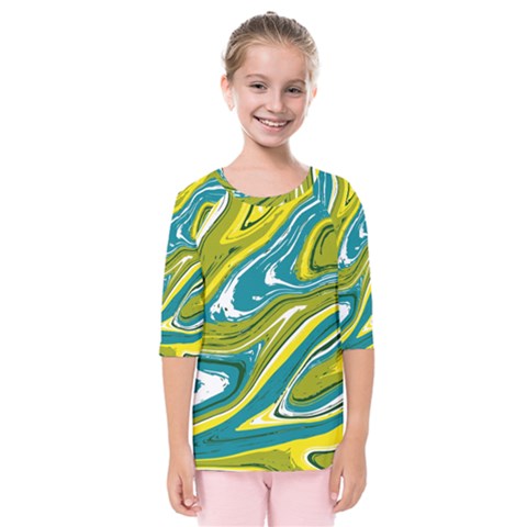 Vector Vivid Marble Pattern 13 Kids  Quarter Sleeve Raglan Tee by goljakoff