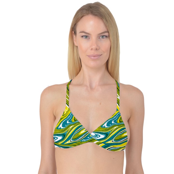 Vector Vivid Marble Pattern 13 Reversible Tri Bikini Top